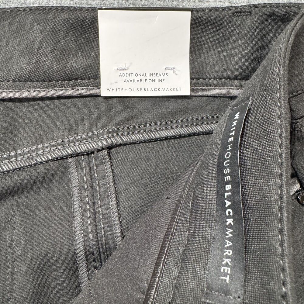 WHBM Skinny Ankle Pants Womens 2S Black Houndstooth Ponte Zip Hem Stretch NWT - Picture 5 of 10